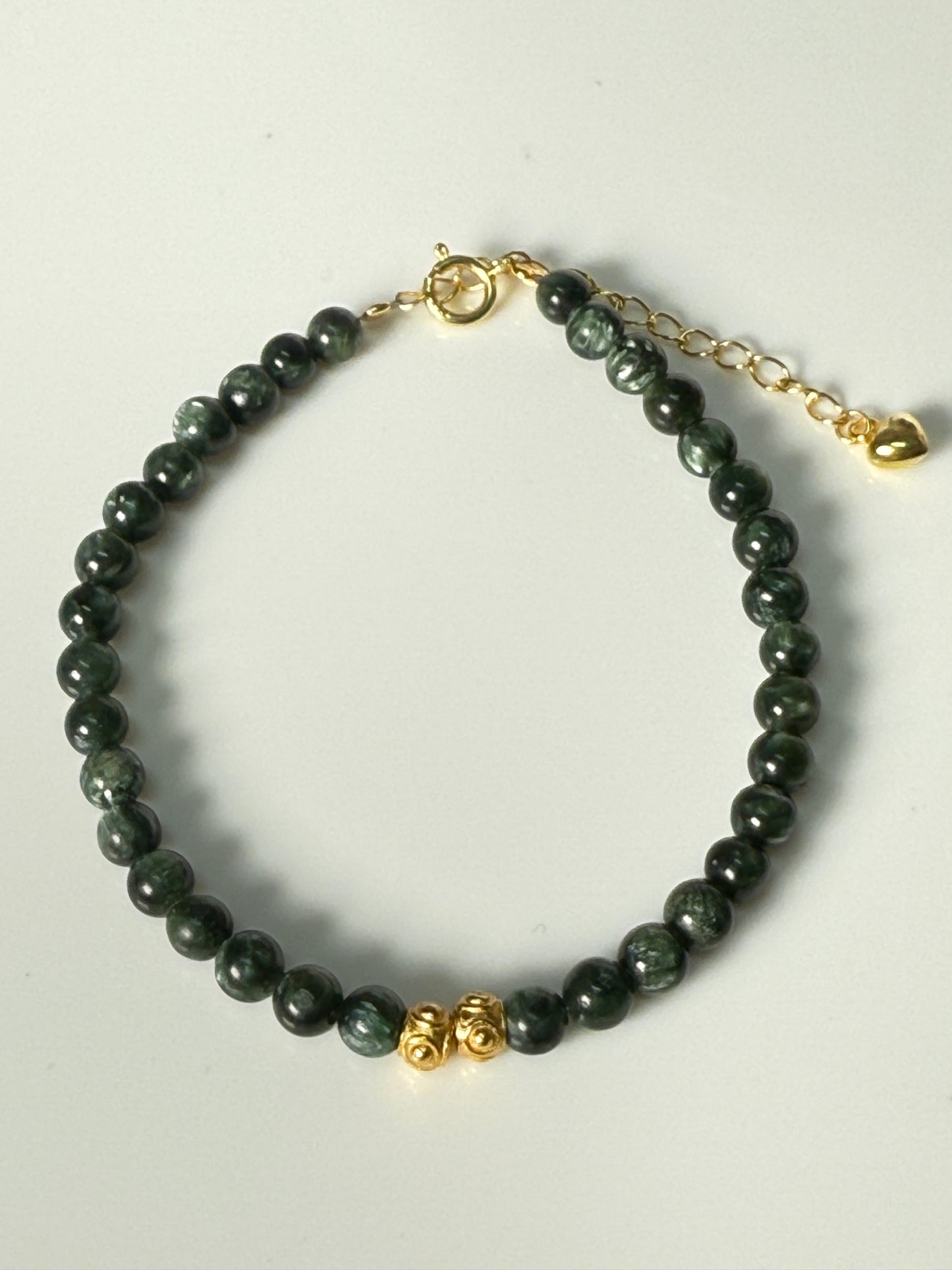 Seraphinite Gold Plated 925 Silver Adjustable Bracelet