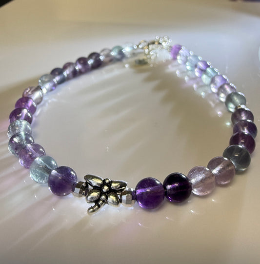 Precision Flight: Fluorite Dragonfly Bracelet