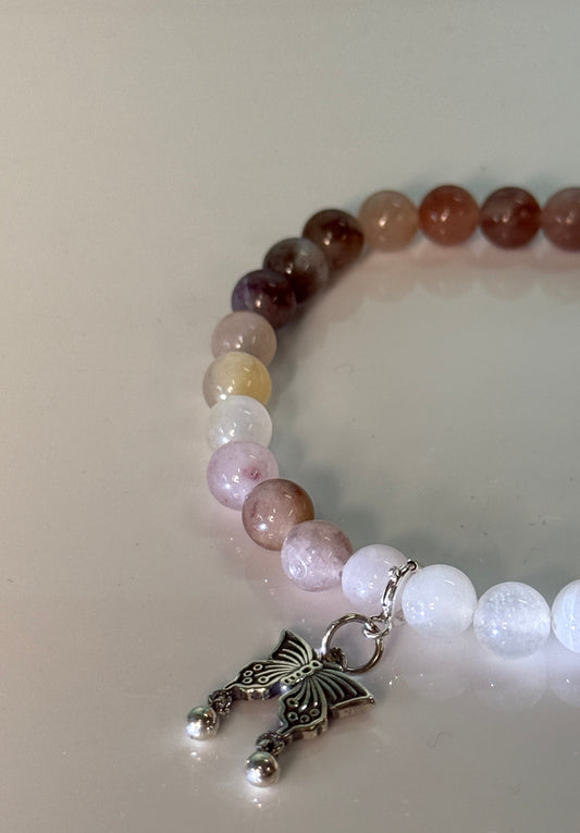 Gift Set: Purple Aventurine + 925 Silver Butterfly Charm