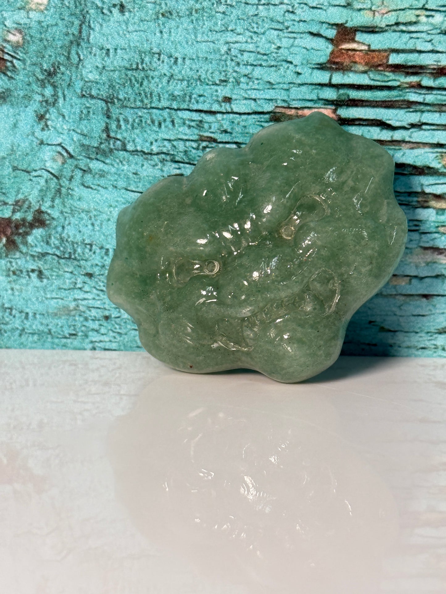 Green Aventurine Guardian Lion Head Carvings