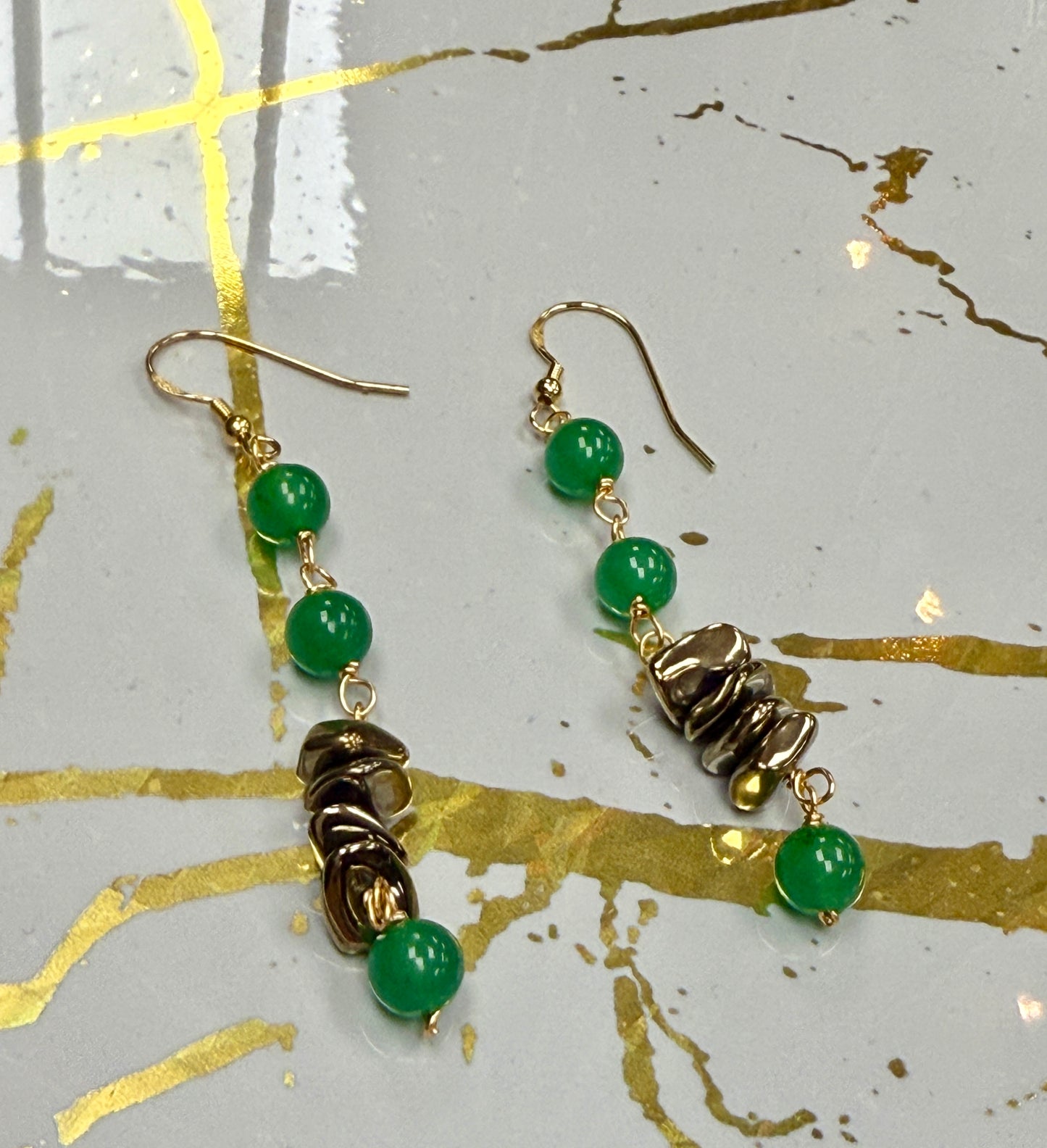 Green Aventurine & Pyrite Earrings Collection