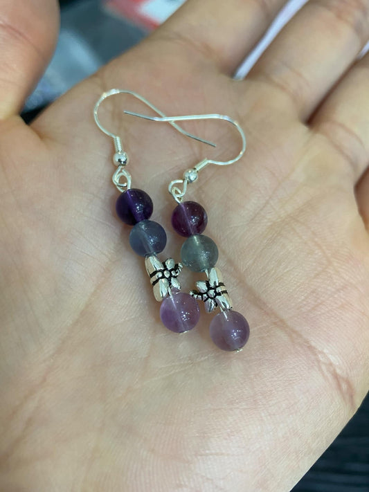 Precision Flight: Fluorite Dragonfly Short Earrings