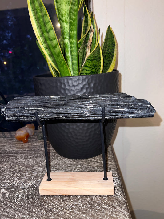 Black Tourmaline on Stand