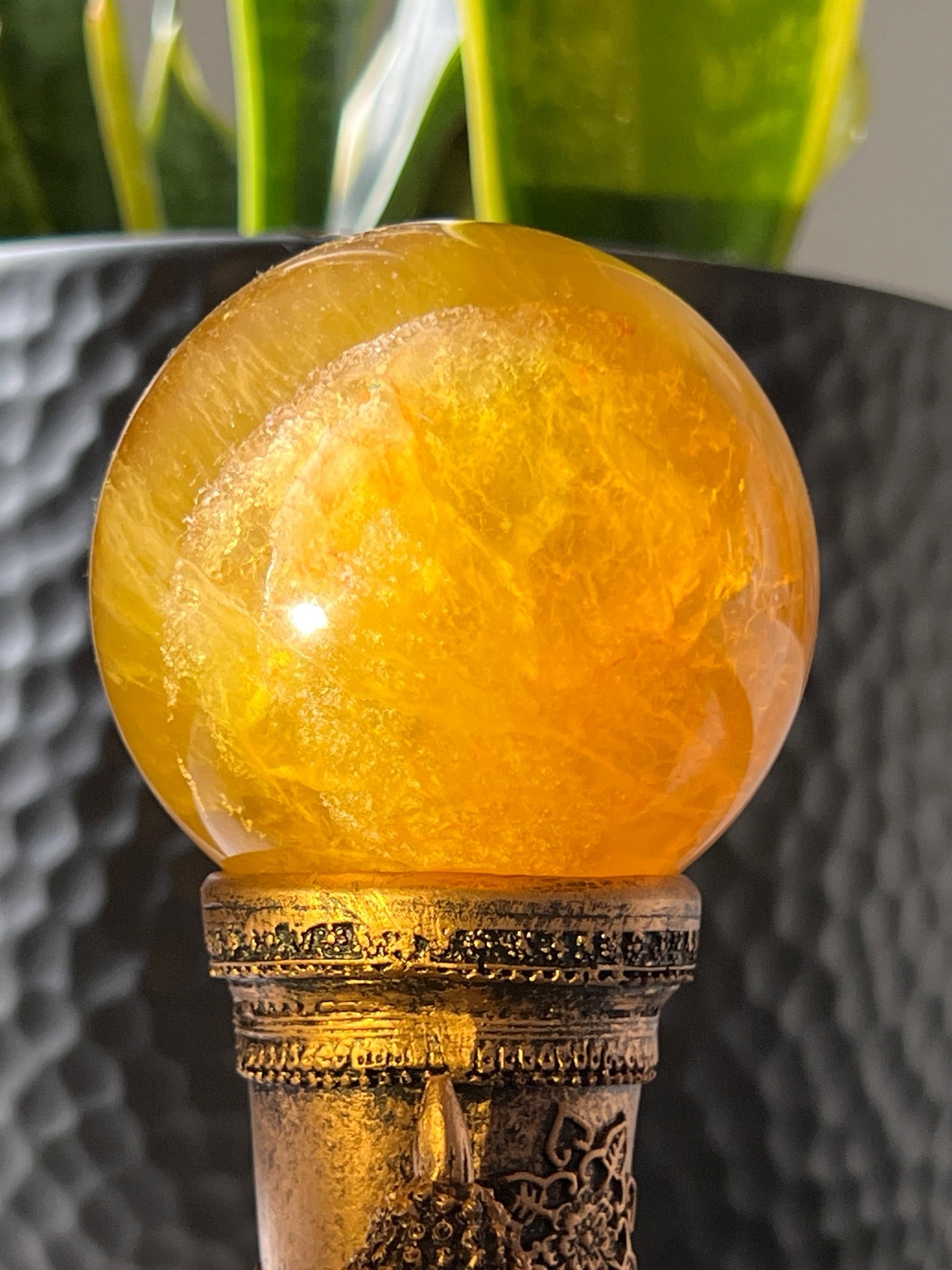 Yellow Fluorite Sphere