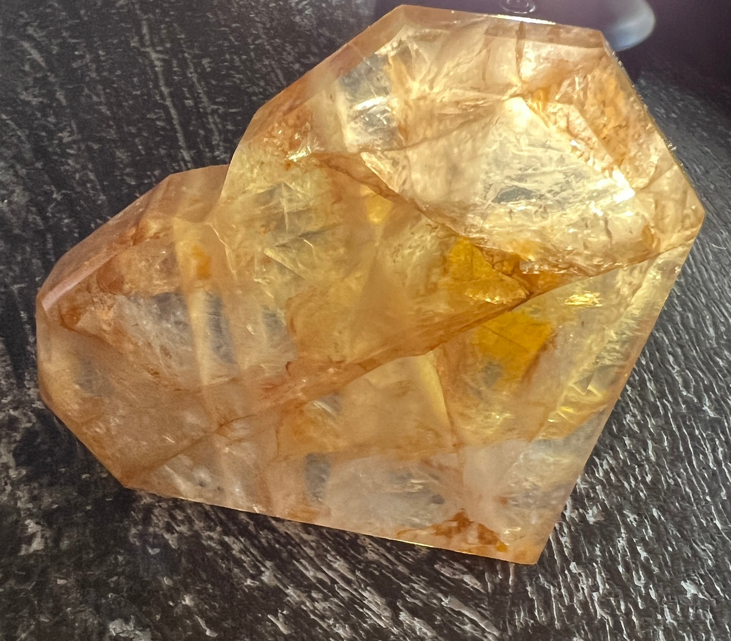 golden healer quartz heart