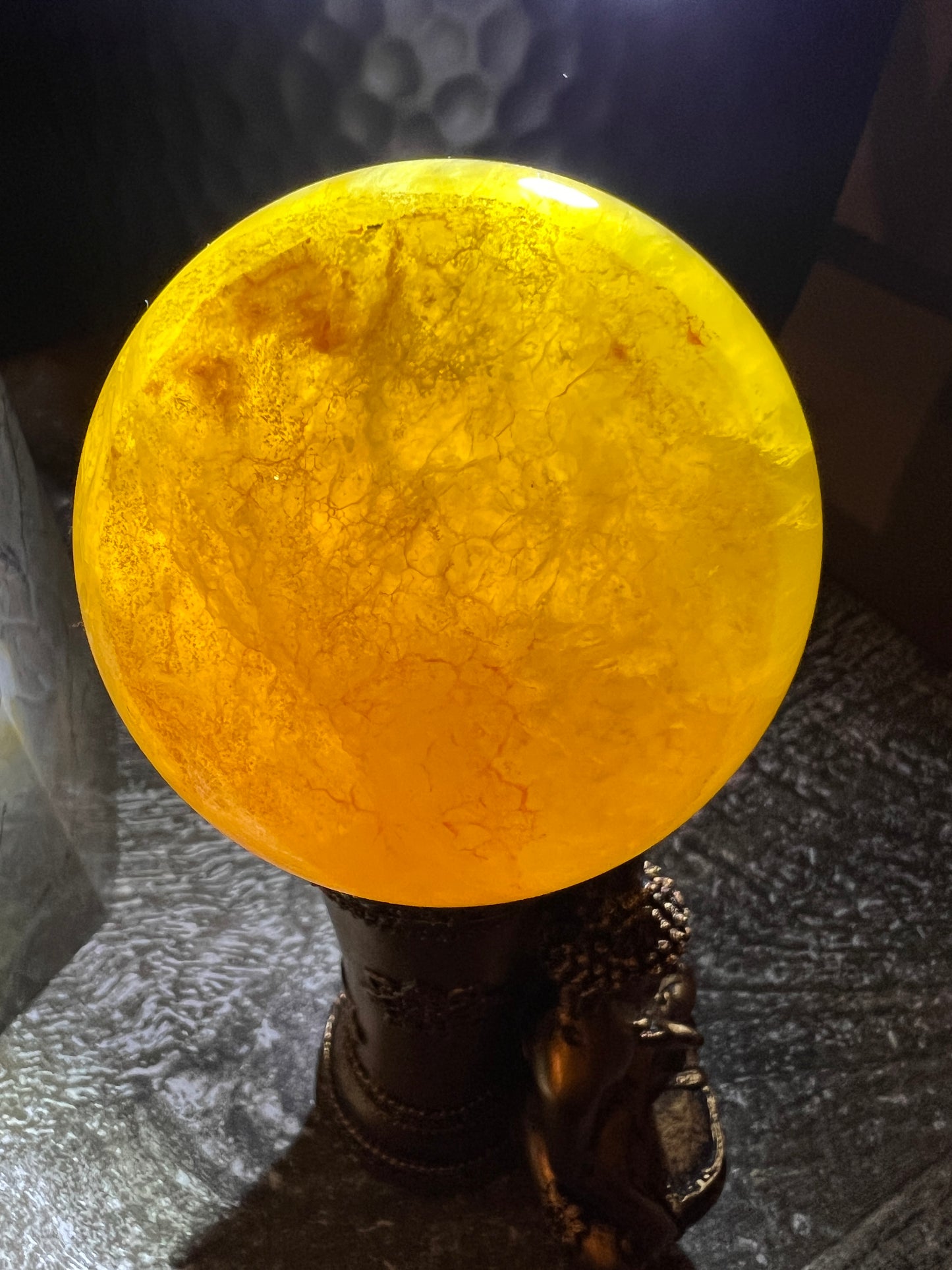 Yellow Fluorite Sphere