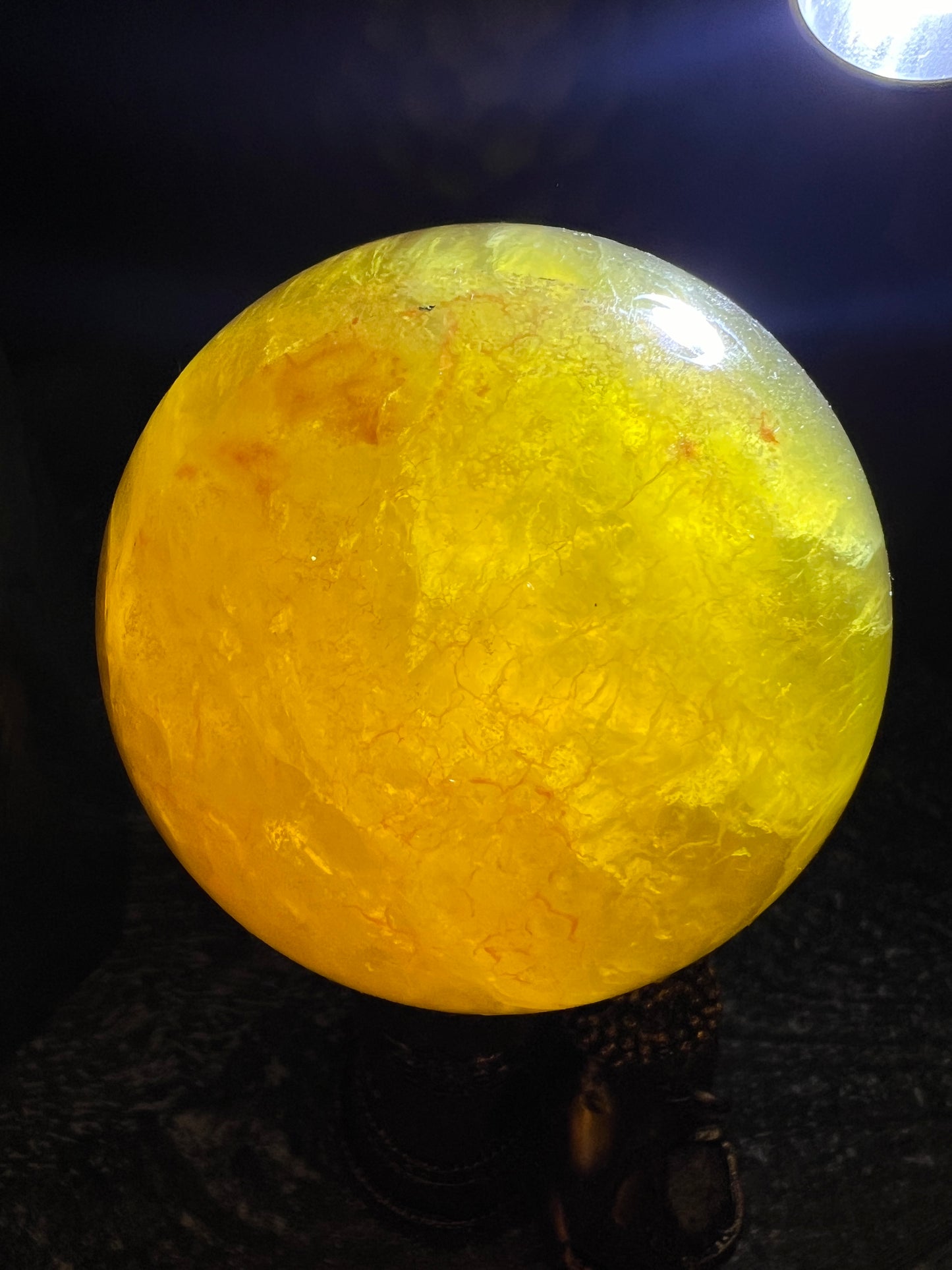 Yellow Fluorite Sphere