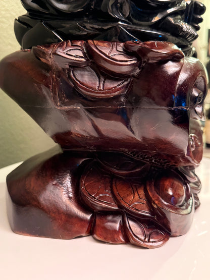 Master-Carved Rainbow Obsidian Buddha
