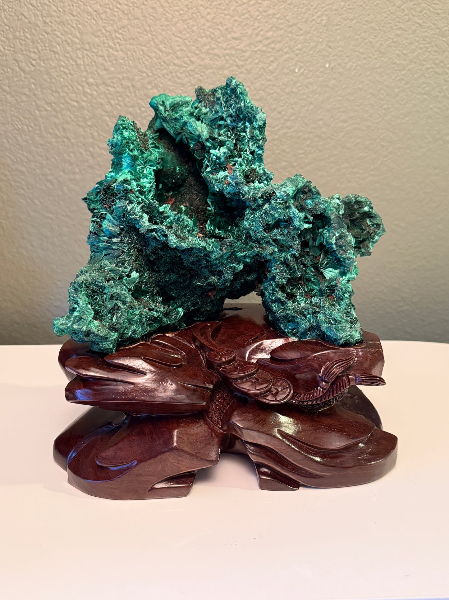 Fibrous Velvet Malachite Specimen