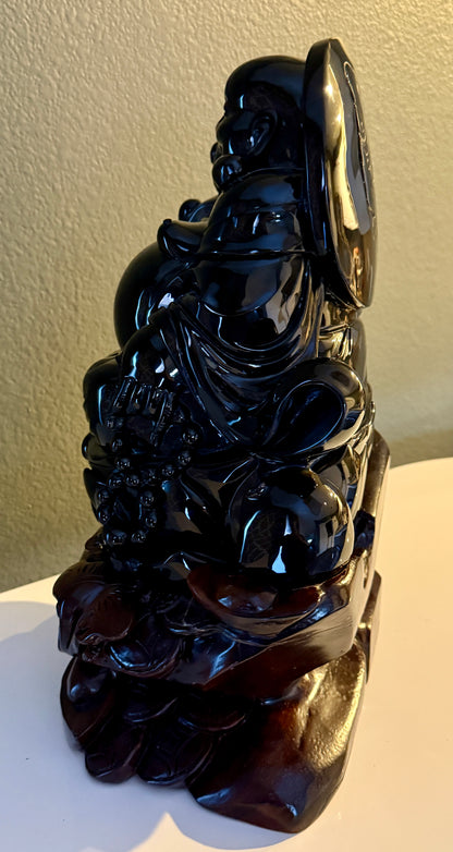Master-Carved Rainbow Obsidian Buddha