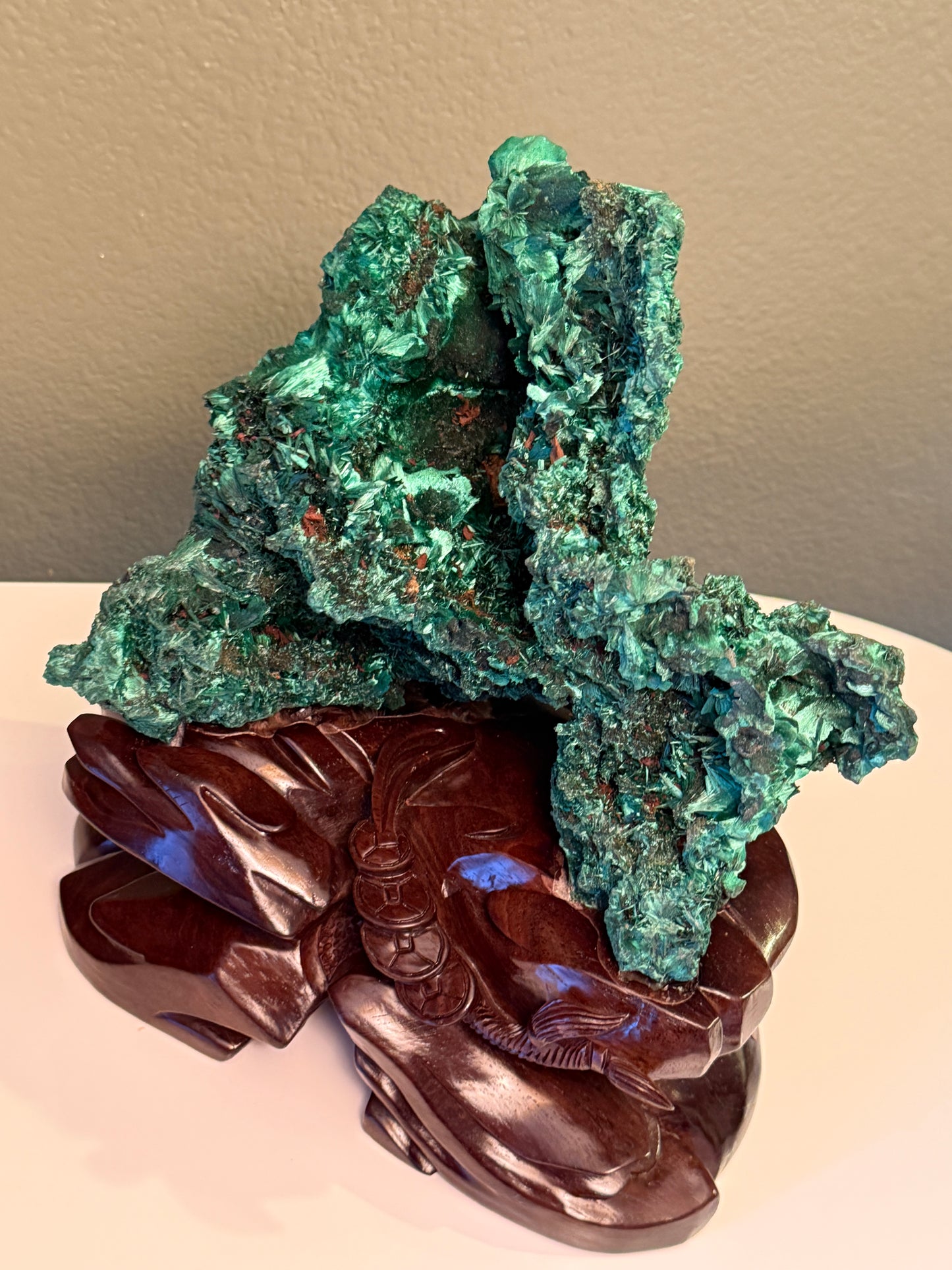 Fibrous Velvet Malachite Specimen