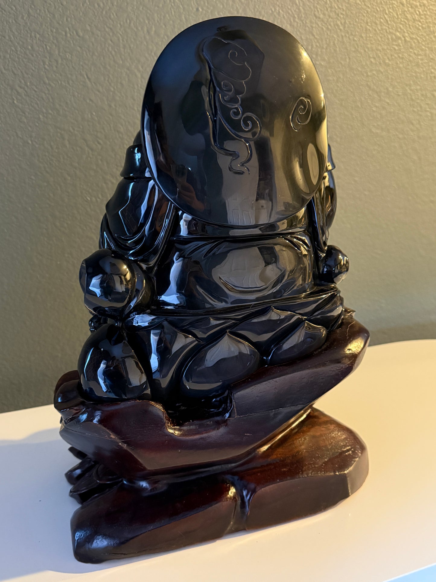 Master-Carved Rainbow Obsidian Buddha