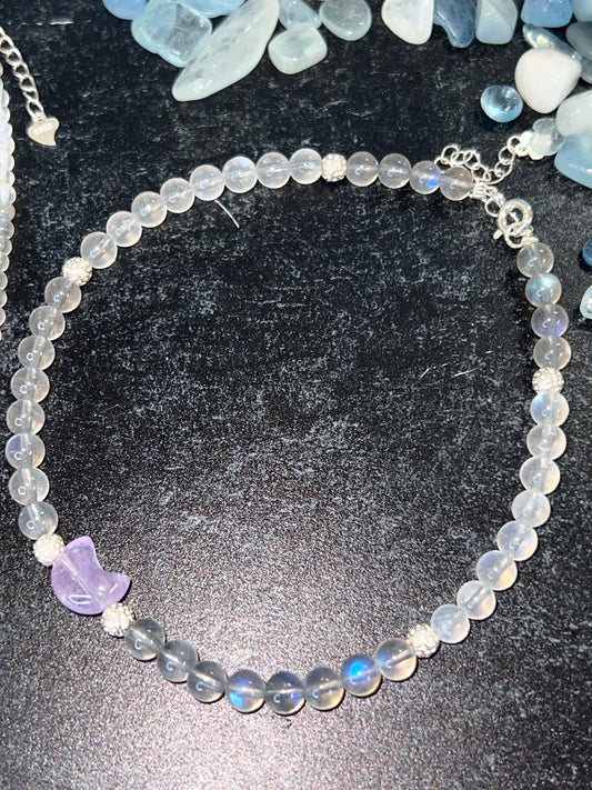 As Above, So Below Labradorite and Moonstone Women's Anklet