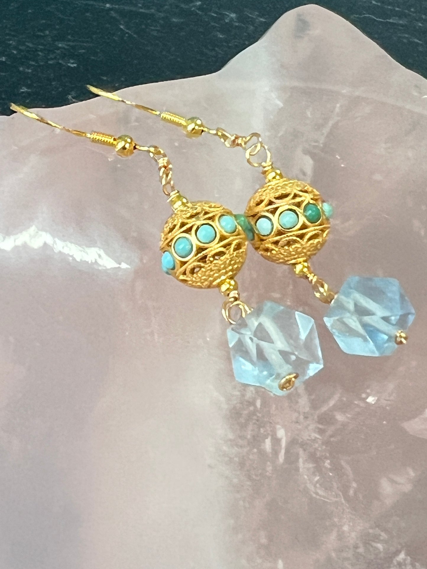 Desert Dreams Earrings - Aquamarine and Turquoise