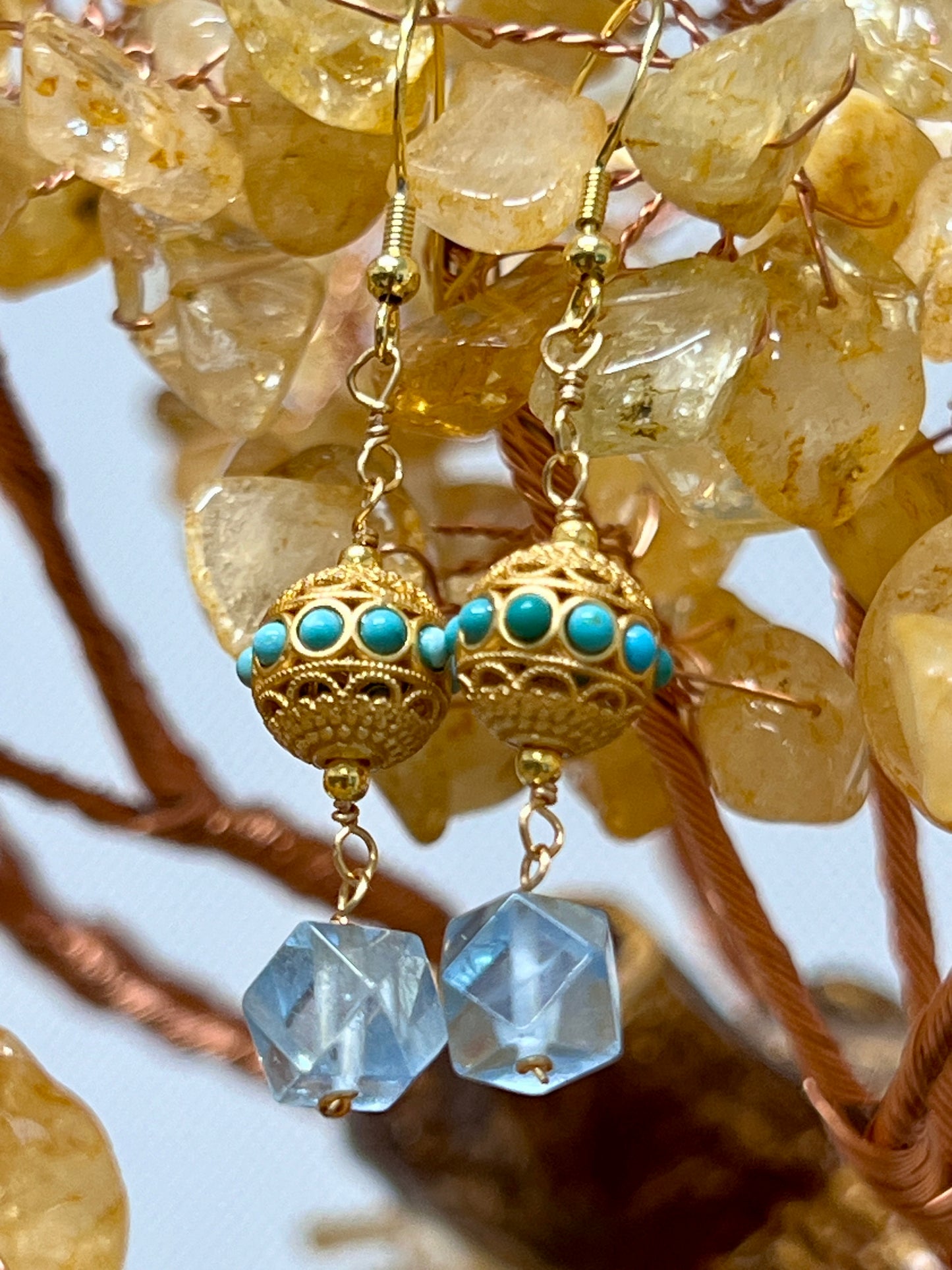 Desert Dreams Earrings - Aquamarine and Turquoise