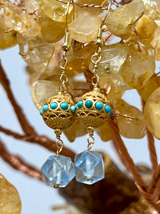 Desert Dreams Earrings - Aquamarine and Turquoise