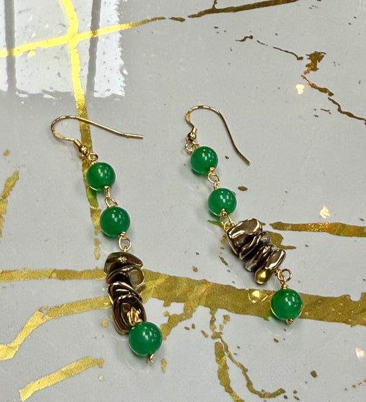 Green Aventurine & Pyrite Earrings Collection