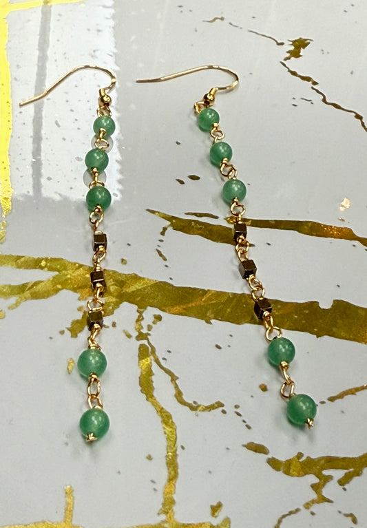 Green Aventurine & Pyrite Earrings Collection
