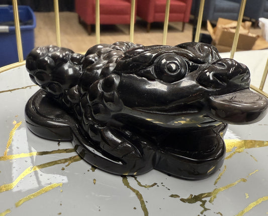 Silver Sheen Obsidian Money Toads