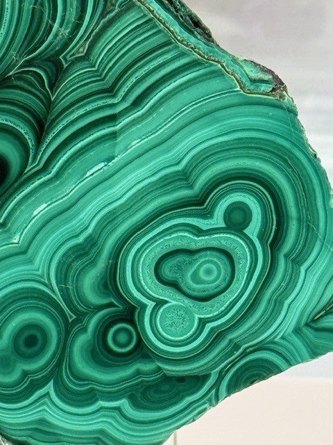 Collector’s Malachite Slab on Copper Stand
