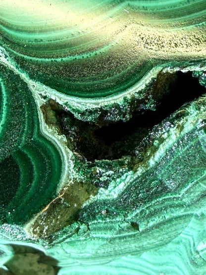 Collector’s Malachite Slab on Copper Stand