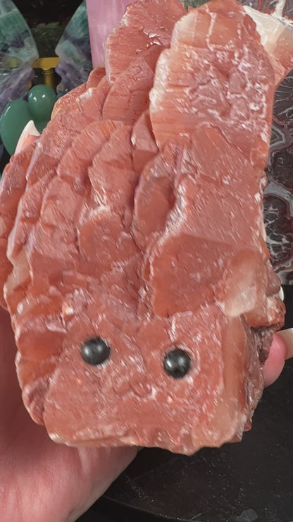 Red Calcite Large Hedgehog