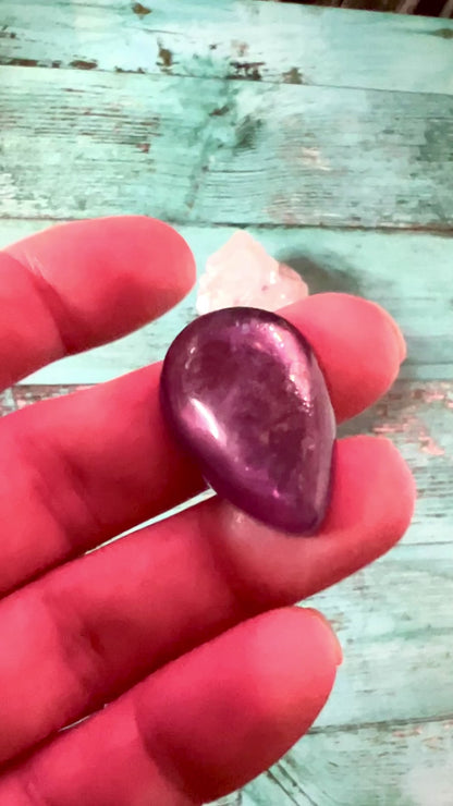 Gem Lepidolite Teardrop Cabochon