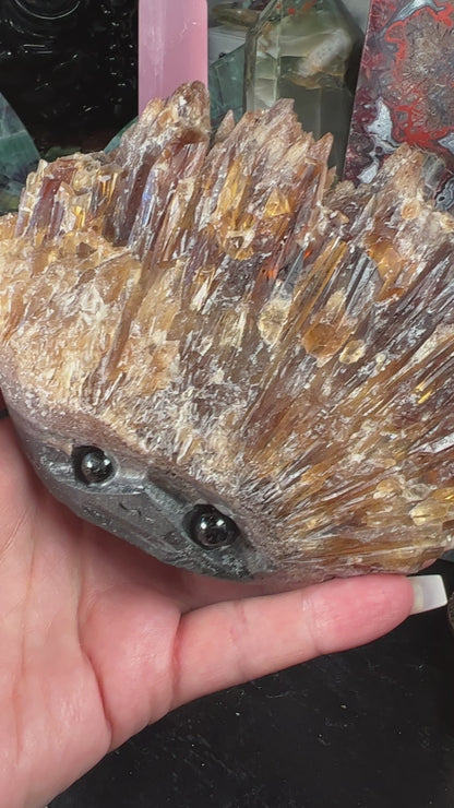 Amber Calcite Large Hedgehog